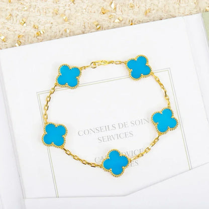 [Veyra Jewelry]New  CLOVER 5 MOTIF TURQUOISE BRACELET COLLECTION