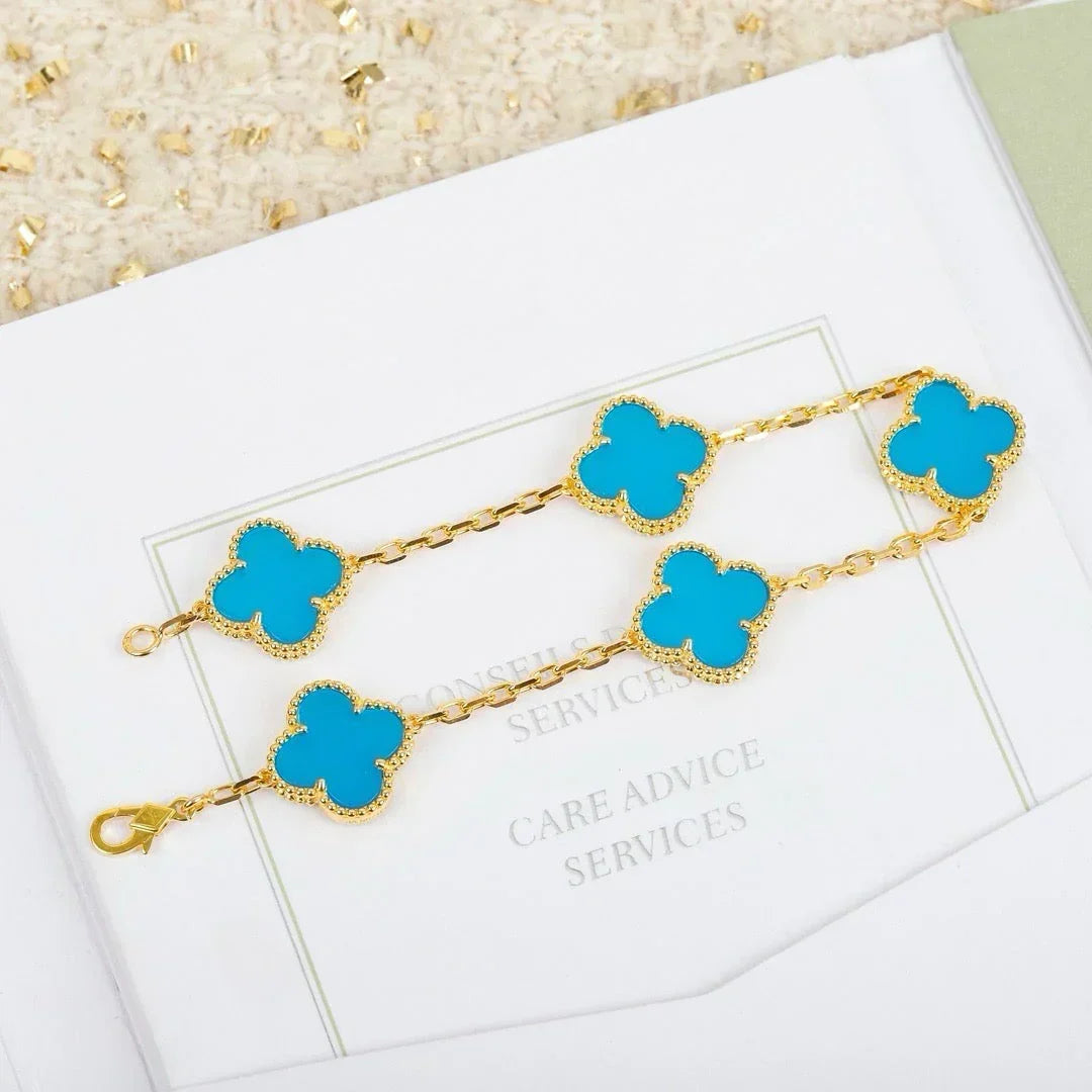 [Veyra Jewelry]New  CLOVER 5 MOTIF TURQUOISE BRACELET COLLECTION