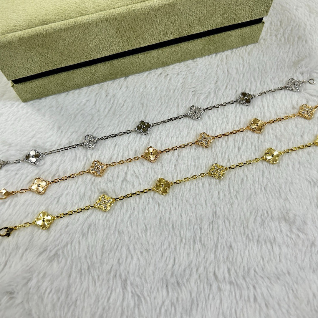 [¡®Veyra Jewelry¡¯]CLOVER 6 MOTIF DIAMOND LASER BRACELET