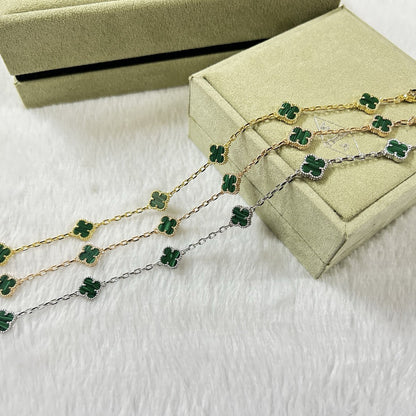 [¡®Veyra Jewelry¡¯]CLOVER 6 MOTIF MALACHITE BRACELET