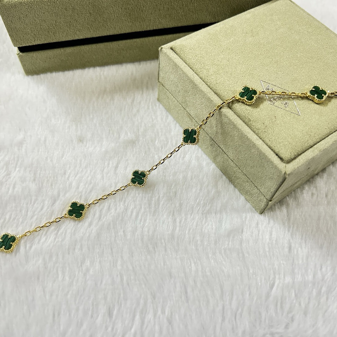 [¡®Veyra Jewelry¡¯]CLOVER 6 MOTIF MALACHITE BRACELET