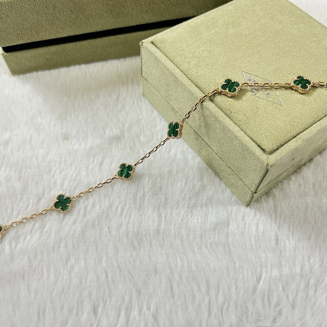 [¡®Veyra Jewelry¡¯]CLOVER 6 MOTIF MALACHITE BRACELET