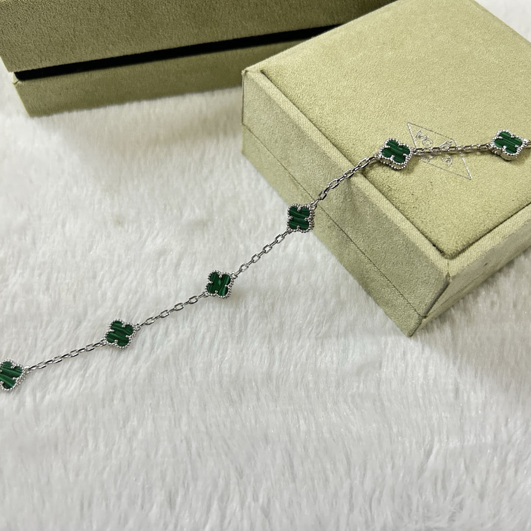 [¡®Veyra Jewelry¡¯]CLOVER 6 MOTIF MALACHITE BRACELET