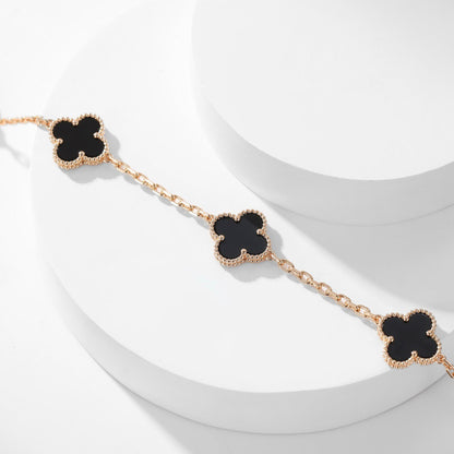 ¡®Veyra Jewelry¡¯CLOVER 10 MOTIFS ONYX NECKLACE