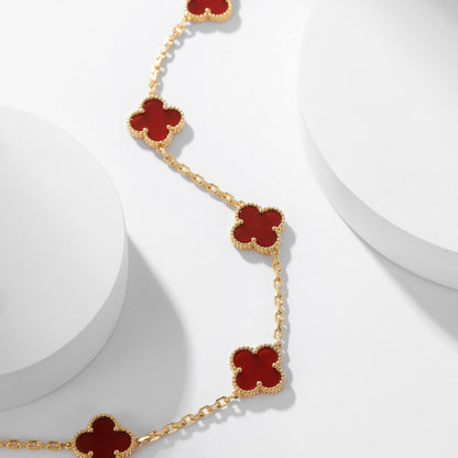 ¡®Veyra Jewelry¡¯CLOVER 10 MOTIFS CARNELIAN NECKLACE