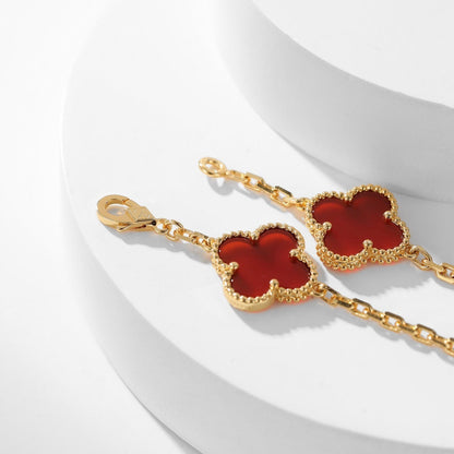 ¡®Veyra Jewelry¡¯CLOVER 10 MOTIFS CARNELIAN NECKLACE