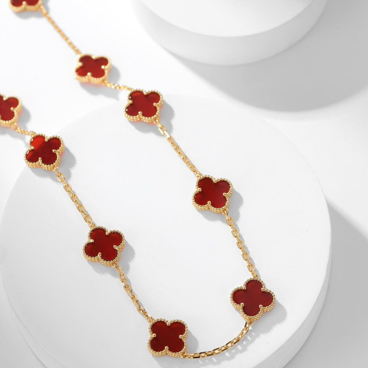 ¡®Veyra Jewelry¡¯CLOVER 10 MOTIFS CARNELIAN NECKLACE
