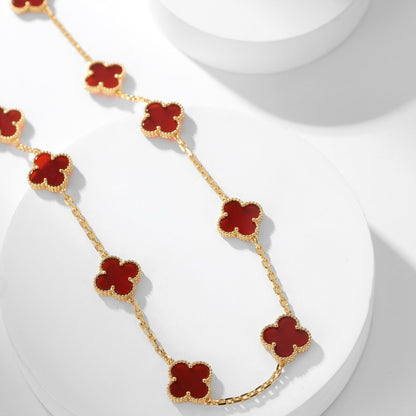 ¡®Veyra Jewelry¡¯CLOVER 10 MOTIFS CARNELIAN NECKLACE