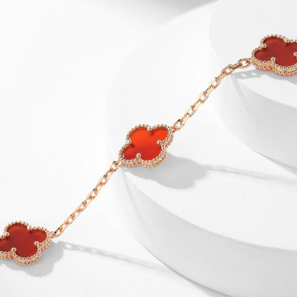 ¡®Veyra Jewelry¡¯CLOVER 10 MOTIFS CARNELIAN NECKLACE