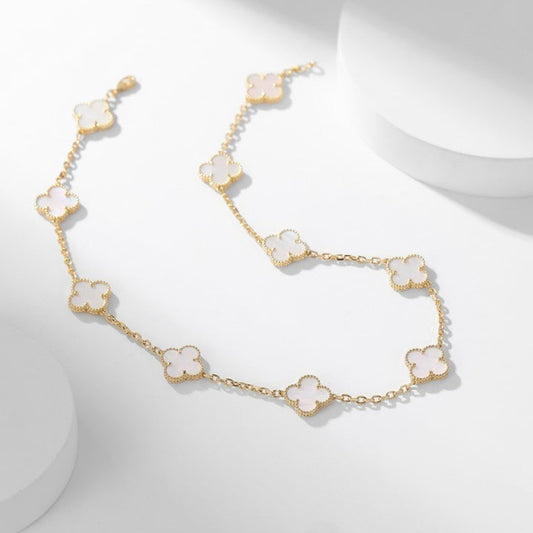 ¡®Veyra Jewelry¡¯CLOVER 10 MOTIFS WHITE MOTHER OF PEARL NECKLACE