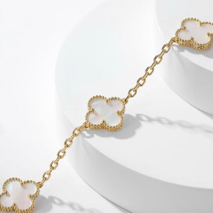 ¡®Veyra Jewelry¡¯CLOVER 10 MOTIFS WHITE MOTHER OF PEARL NECKLACE
