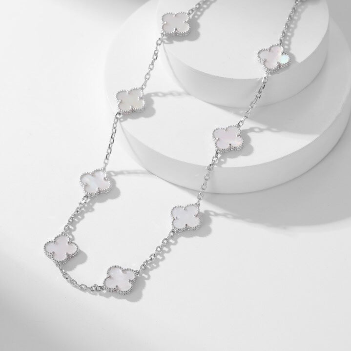 ¡®Veyra Jewelry¡¯CLOVER 10 MOTIFS WHITE MOTHER OF PEARL NECKLACE