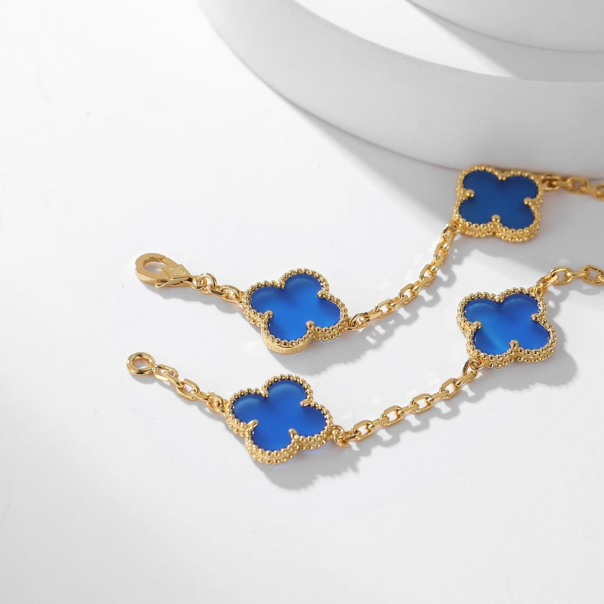 ¡®Veyra Jewelry¡¯CLOVER 10 MOTIFS BLUE AGATE NECKLACE