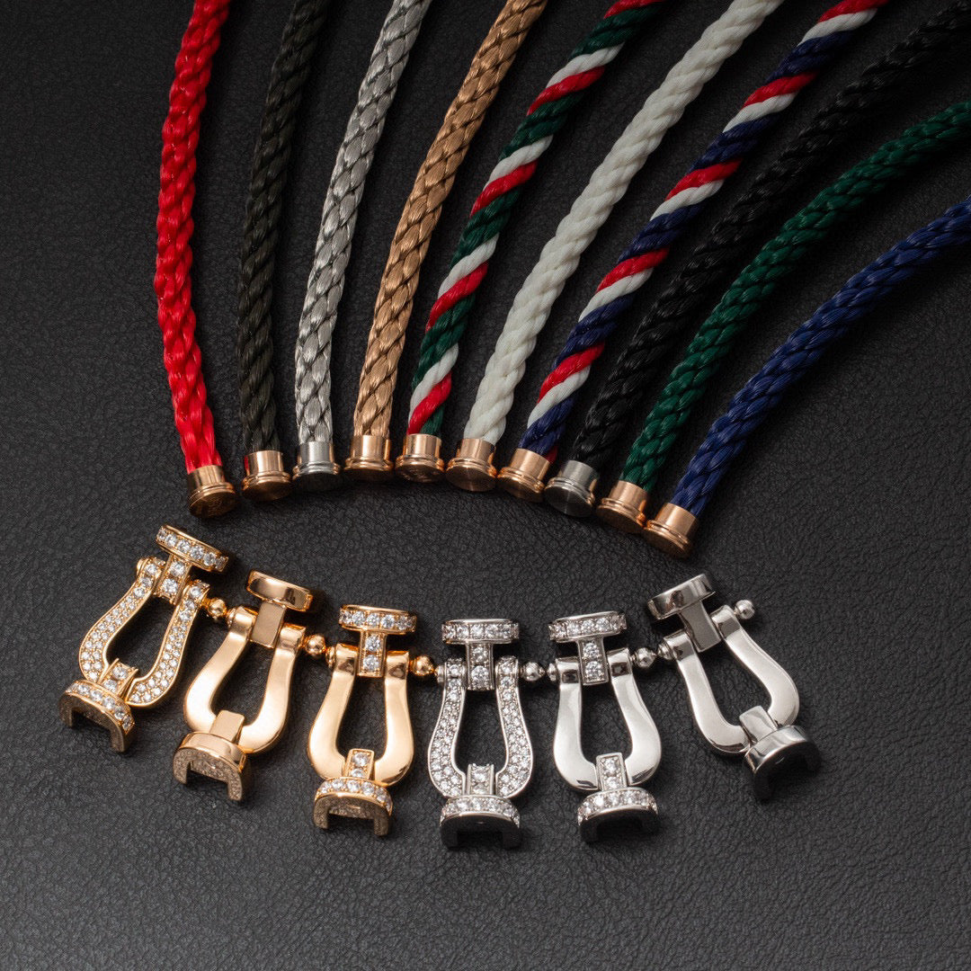 ¡®Veyra Jewelry¡¯FORCE LARGE HORSESHOE HALF DIAMOND BRACELET ROSE GOLD