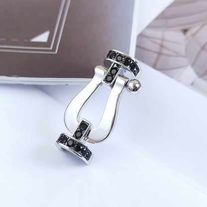 ¡®Veyra Jewelry¡¯FORCE LARGE HORSESHOE BLACK DIAMOND BRACELET SILVER