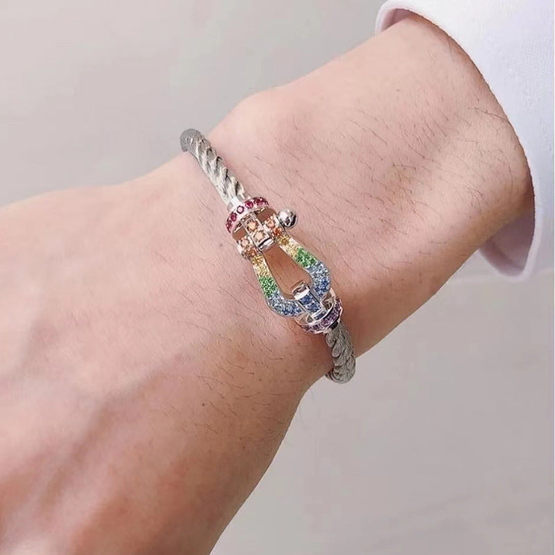 ¡®Veyra Jewelry¡¯FORCE LARGE HORSESHOE  COLORED DIAMOND BRACELET ROSE GOLD