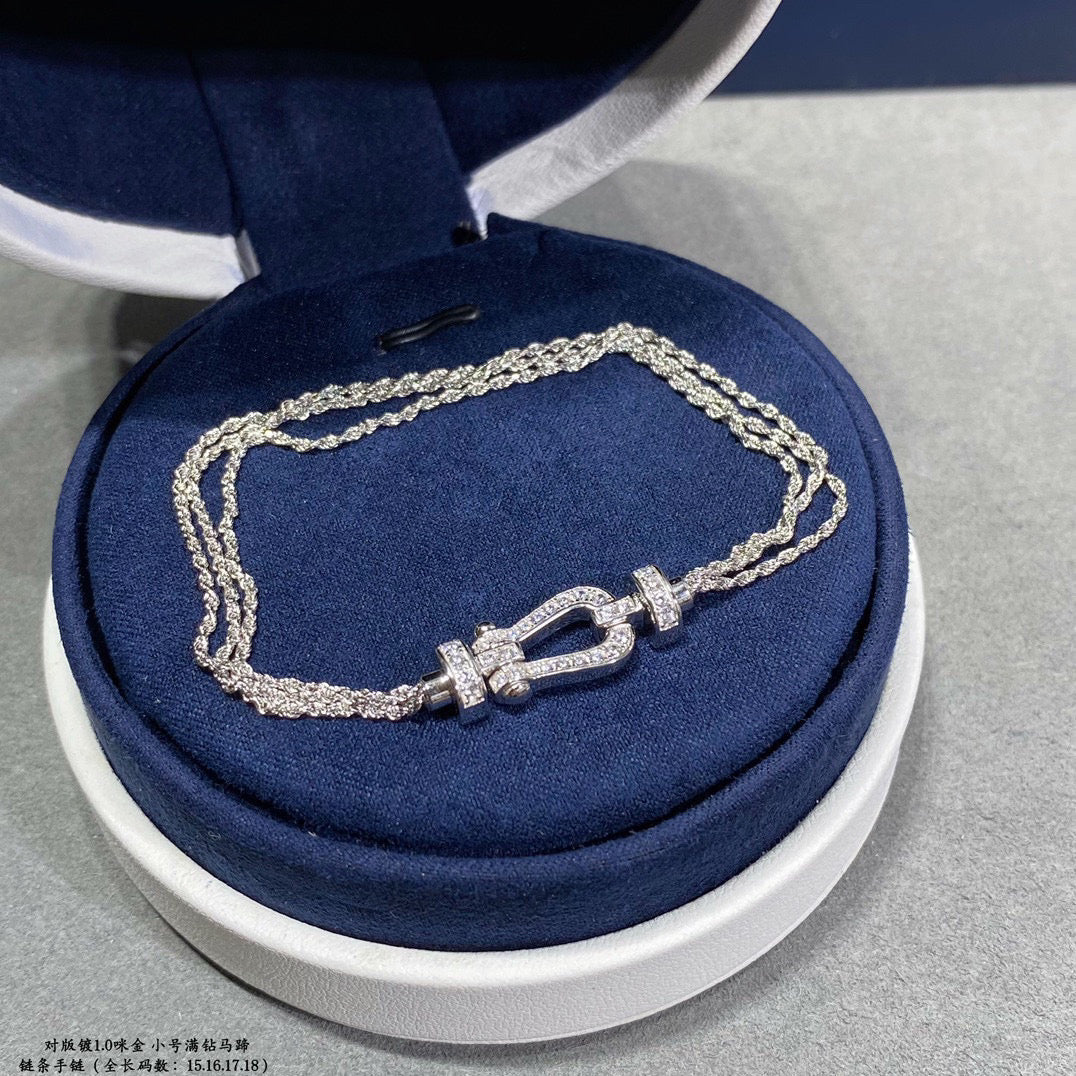 ¡®Veyra Jewelry¡¯FORCE SMALL HORSESHOE  DIAMOND CHAIN ROPE BRACELET