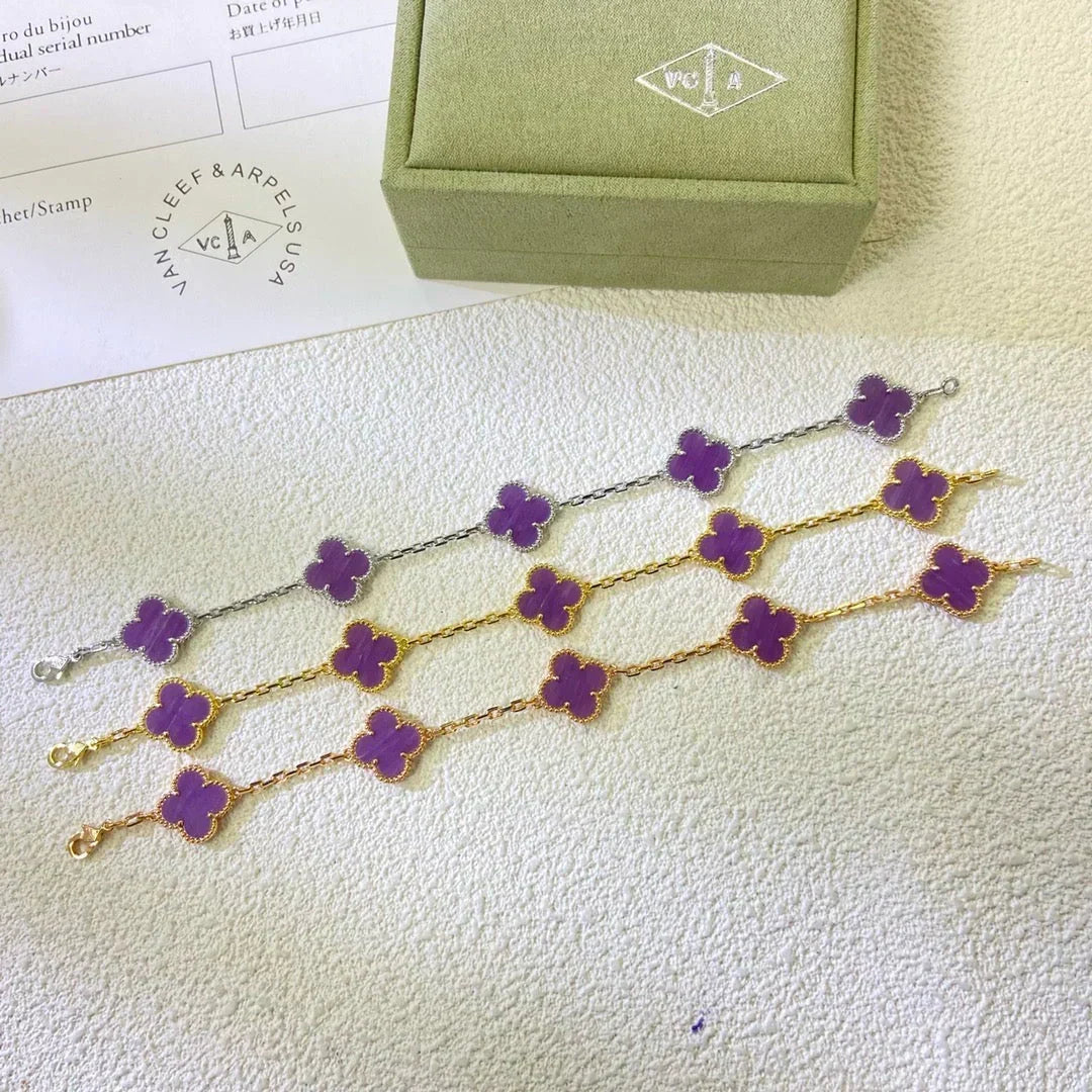 [Veyra Jewelry]New  CLOVER 5 MOTIF VIOLET BRACELET COLLECTION