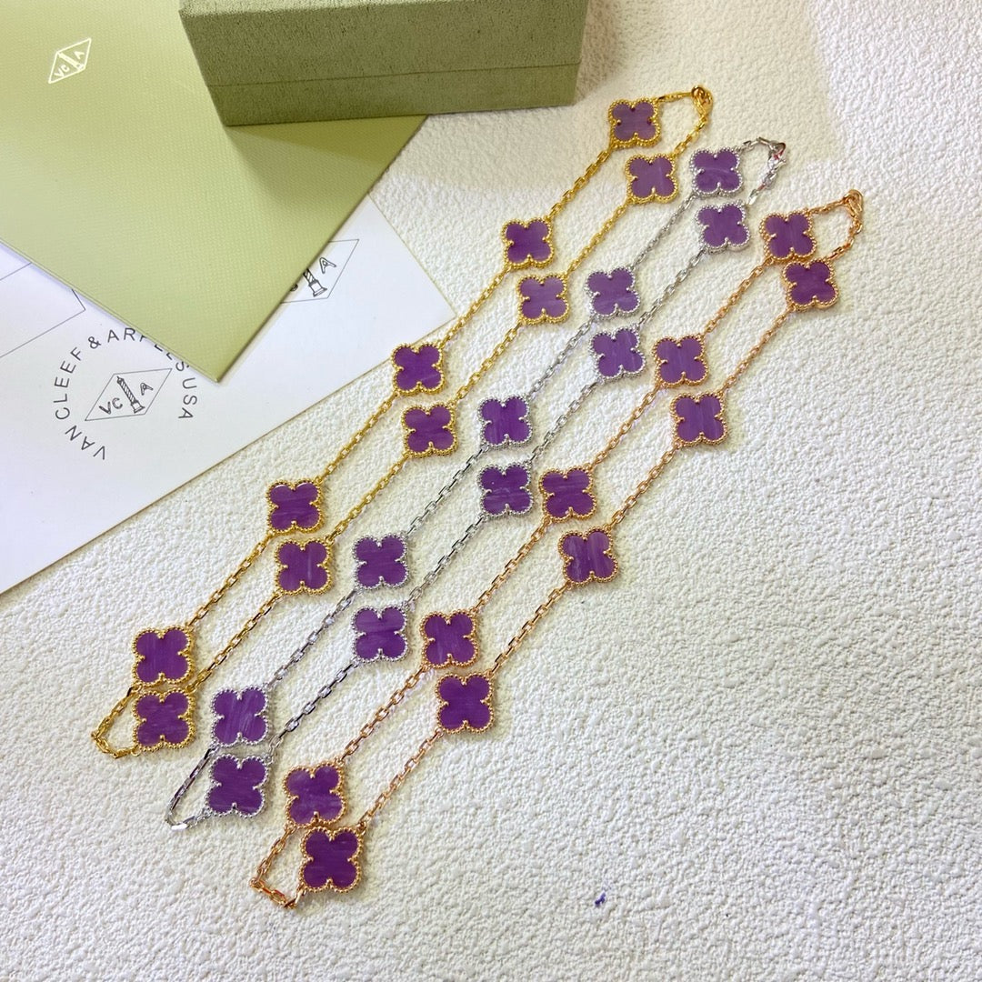¡®Veyra Jewelry¡¯CLOVER 10 MOTIFS  PURPLE VIOLET  NECKLACE