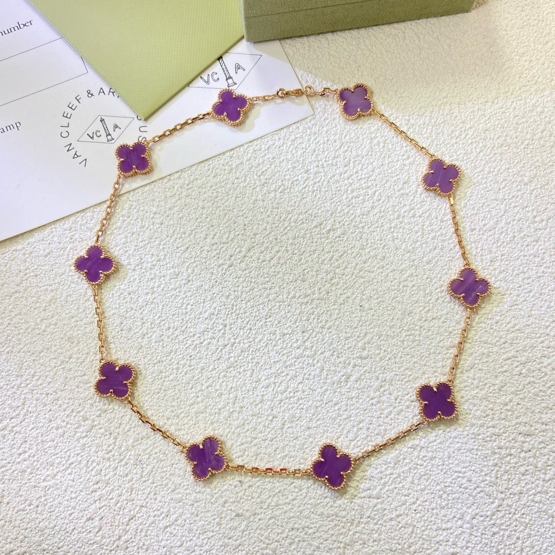 ¡®Veyra Jewelry¡¯CLOVER 10 MOTIFS  PURPLE VIOLET  NECKLACE