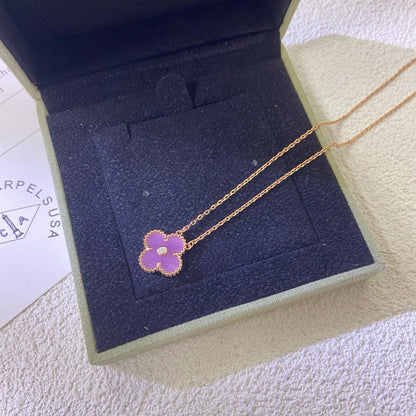 ¡®Veyra Jewelry¡¯CLOVER 15MM DIAMOND  PURPLE VIOLET NECKLACE