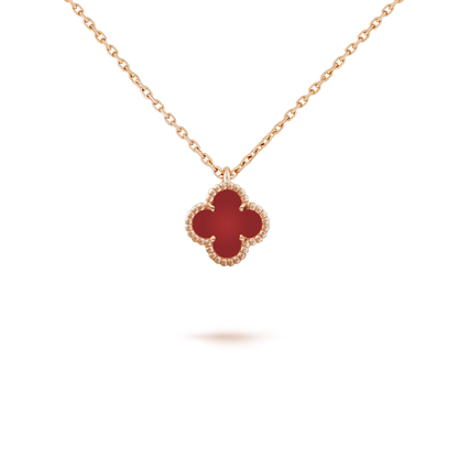 ¡®Veyra Jewelry¡¯CLOVER MINI 9.5MM WHITE CARNELIANS NECKLACE