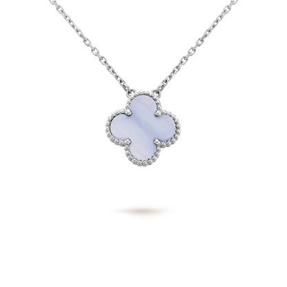 ¡®Veyra Jewelry¡¯CLOVER 15MM BLUE CHALCEDONY NECKLACE SILVER