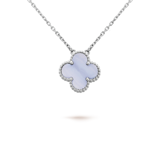 ¡®Veyra Jewelry¡¯CLOVER 15MM BLUE CHALCEDONY NECKLACE SILVER