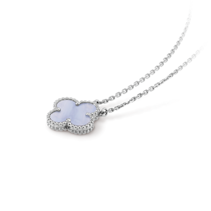 ¡®Veyra Jewelry¡¯CLOVER 15MM BLUE CHALCEDONY NECKLACE SILVER
