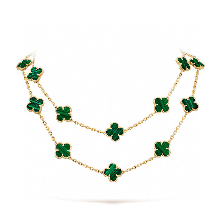¡®Veyra Jewelry¡¯CLOVER 20 MOTIFS MALACHITE GOLD