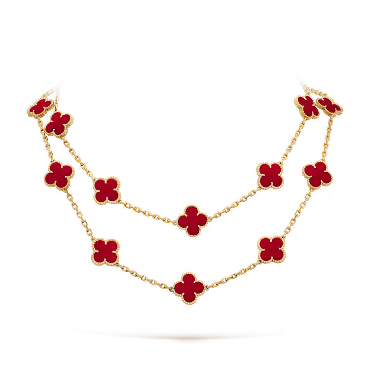 ¡®Veyra Jewelry¡¯CLOVER 20 MOTIFS CARNELIAN NECKLACE