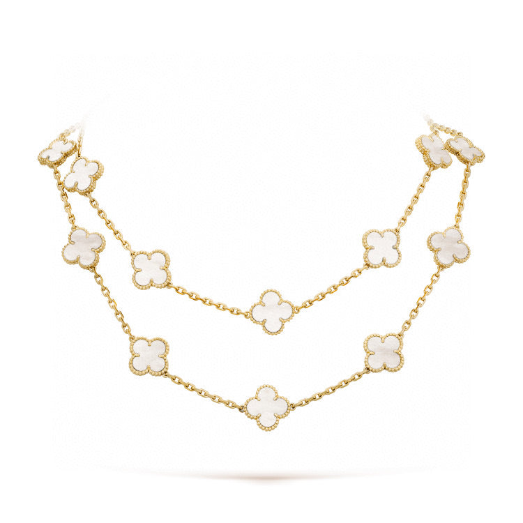 ¡®Veyra Jewelry¡¯CLOVER 20 MOTIFS WHITE MOP NECKLACE