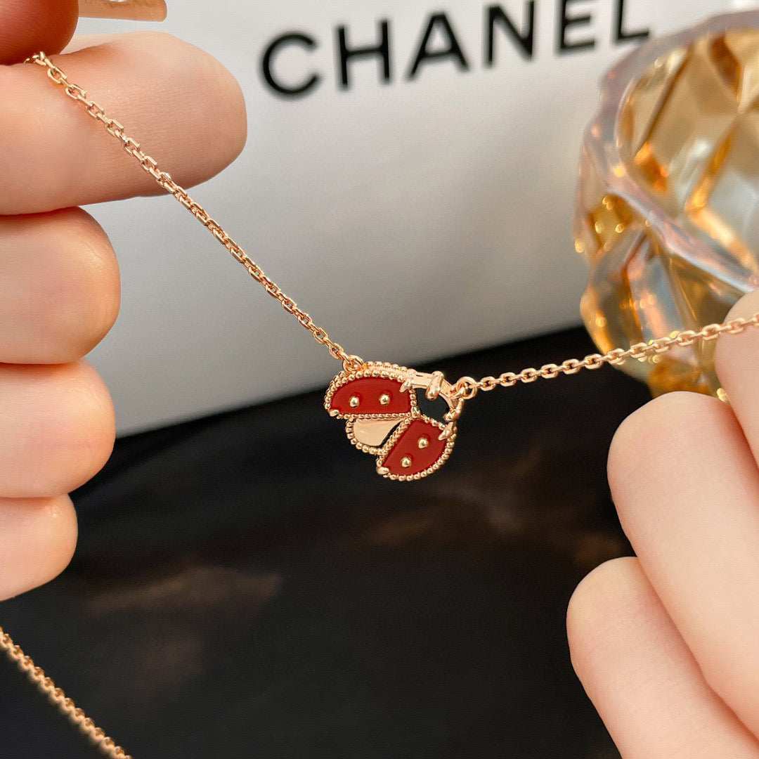 ¡®Veyra Jewelry¡¯LUCKY  CARNELIANS LADYBUG NECKLACE