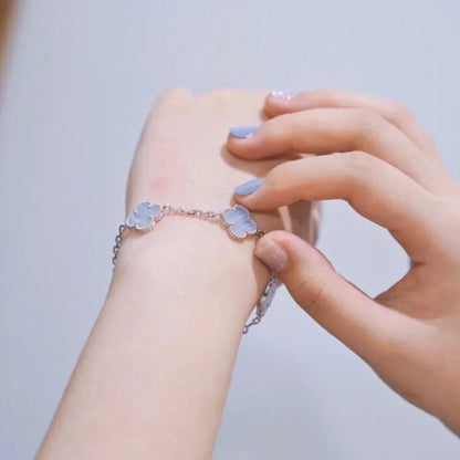 [Veyra Jewelry]New  CLOVER 5 MOTIF PURPLE CHALCEDONY BRACELET COLLECTION