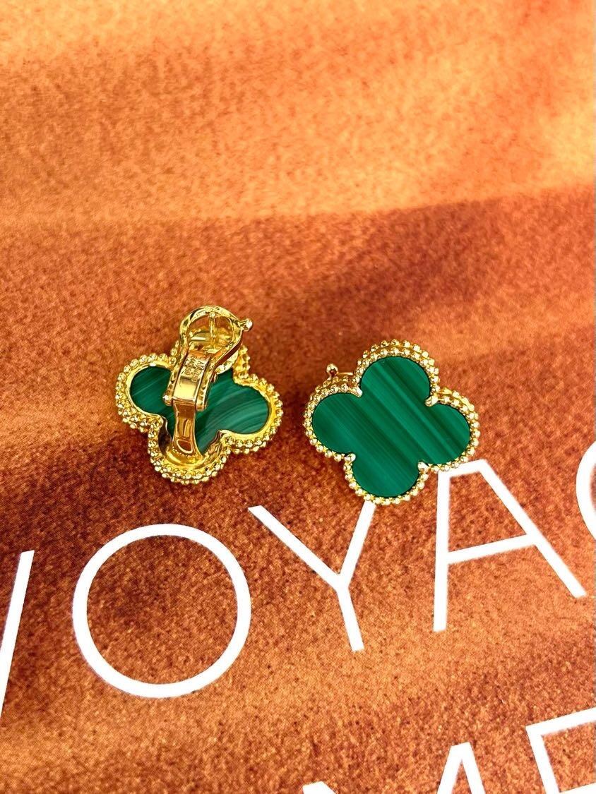 [Veyra Jewelry] CLOVER LARGE (20mm) 1 MOTIFS GREENER MOP STUD EARRINGS