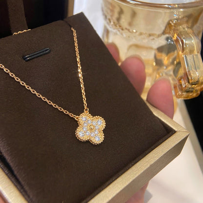 ¡®Veyra Jewelry¡¯CLOVER 15MM DIAMOND SINGLE FLOWER NECKLACE