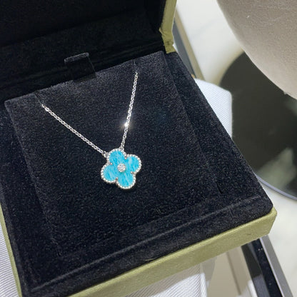 ¡®Veyra Jewelry¡¯CLOVER 15MM DIAMOND SVRES PORCELAIN  NECKLACE SILVER