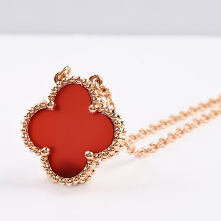 ¡®Veyra Jewelry¡¯CLOVER 15MM CARNELIAN SINGLE FLOWER NECKLACE