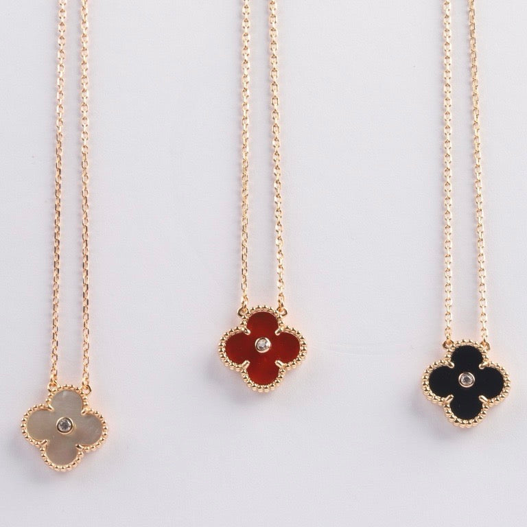 ¡®Veyra Jewelry¡¯CLOVER 15MM DIAMOND CARNELIAN NECKLACE