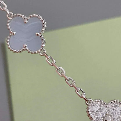 [Veyra Jewelry]New  CLOVER 5 MOTIF PURPLE CHALCEDONY BRACELET COLLECTION