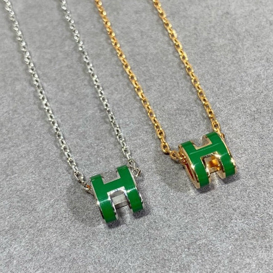 ¡®Veyra Jewelry¡¯POP H GREEN NECKLACE SILVER AND GOLD