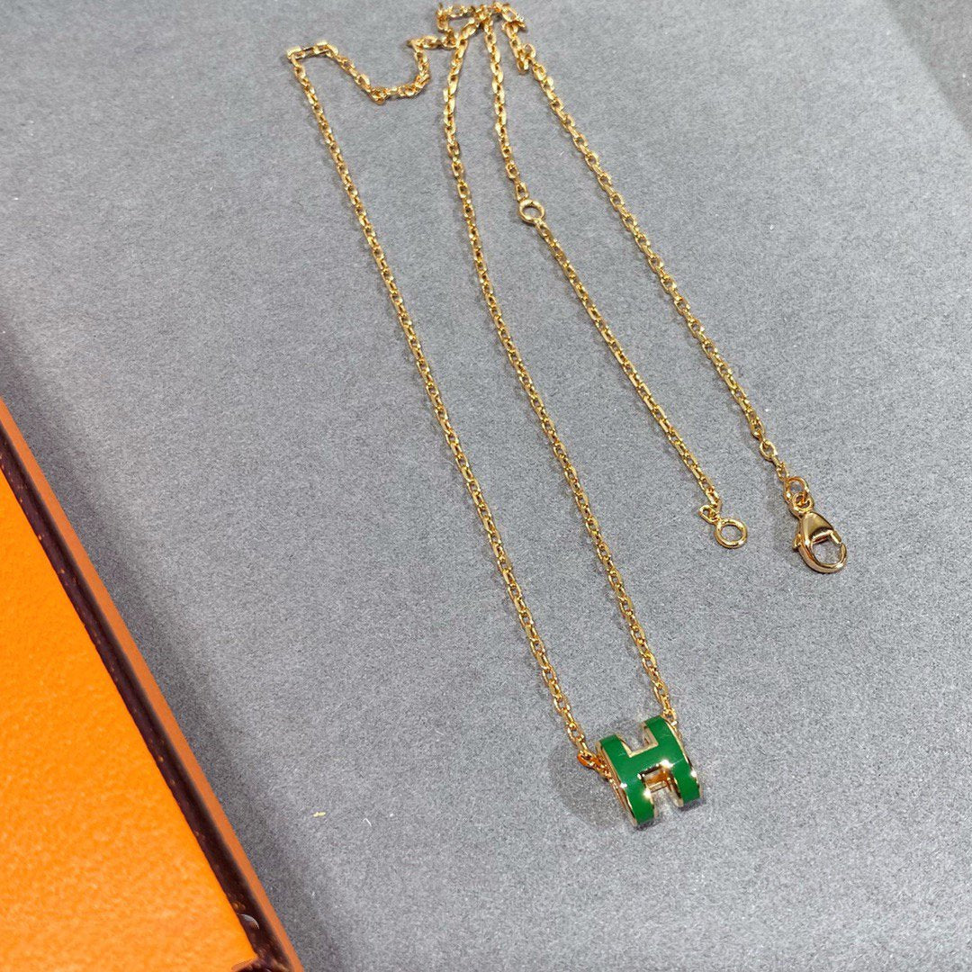 ¡®Veyra Jewelry¡¯POP H GREEN NECKLACE SILVER AND GOLD