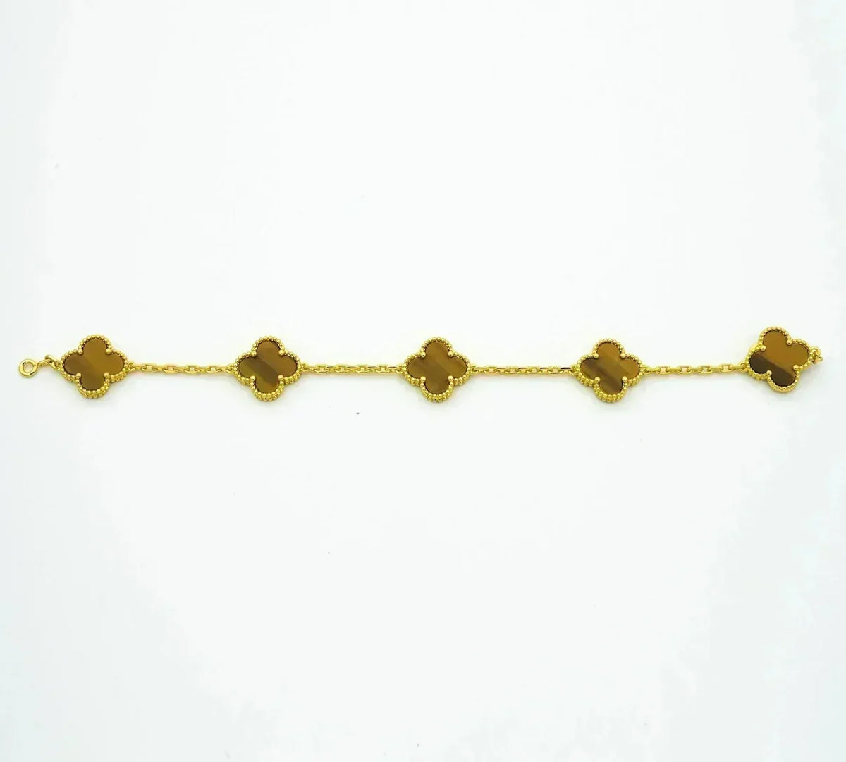 [Veyra Jewelry]New  CLOVER 5 MOTIFS TIGER EYE BRACELET COLLECTION