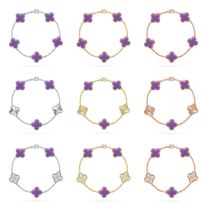 [Veyra Jewelry]New CLOVER 5 MOTIF LIGHT PURPLE BRACELET COLLECTION
