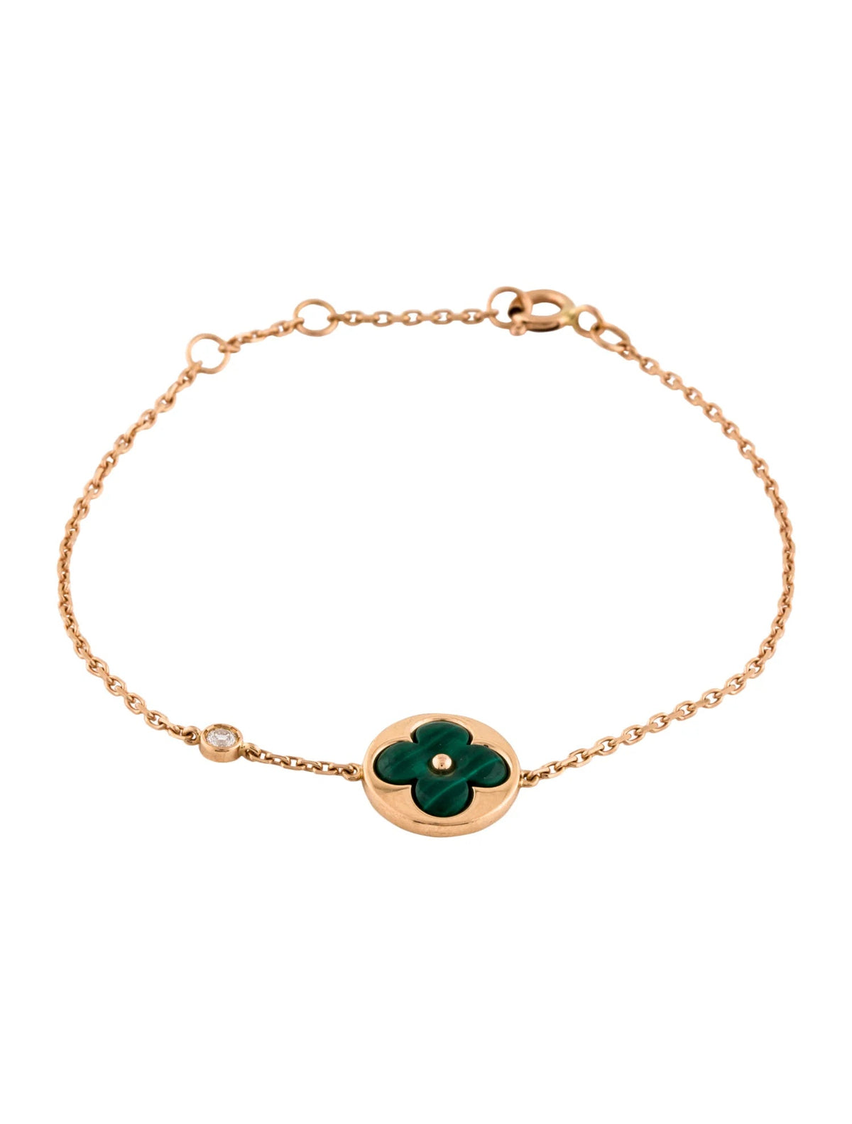 ¡®Veyra Jewelry¡¯SUN MALACHITE 1 DIAMOND PINK GOLD BRACELET