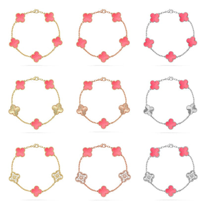 [Veyra Jewelry]New  CLOVER 5 MOTIFS  PINK MOP BRACELET COLLECTION
