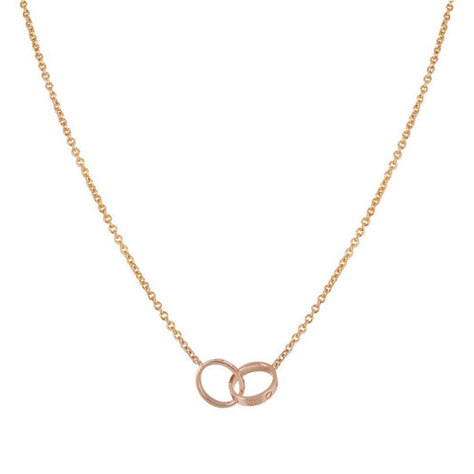 ¡®Veyra Jewelry¡¯LOVE NECKLACE DOUBLE RING PINK GOLD