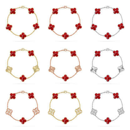 [Veyra Jewelry]New CLOVER 5 MOTIF RED PATTERN BRACELET COLLECTION