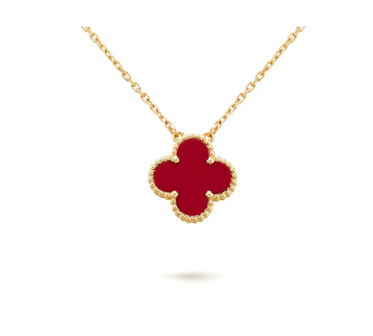¡®Veyra Jewelry¡¯CLOVER 15MM CARNELIAN SINGLE FLOWER NECKLACE