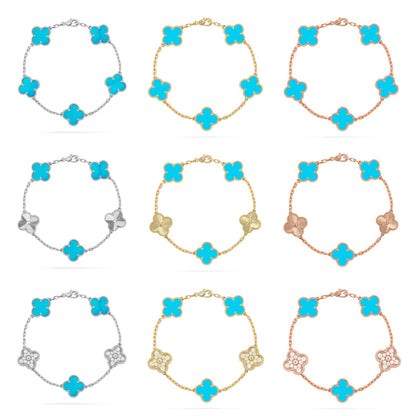 [Veyra Jewelry]New  CLOVER 5 MOTIF TURQUOISE BRACELET COLLECTION